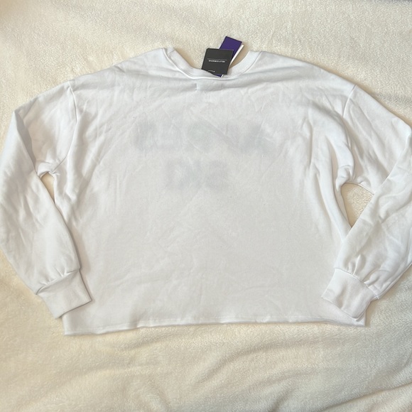 Cropped White Apres Ski Sweatshirt - Picture 3 of 8